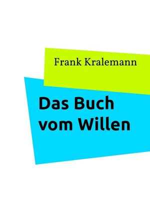 cover image of Das Buch vom Willen